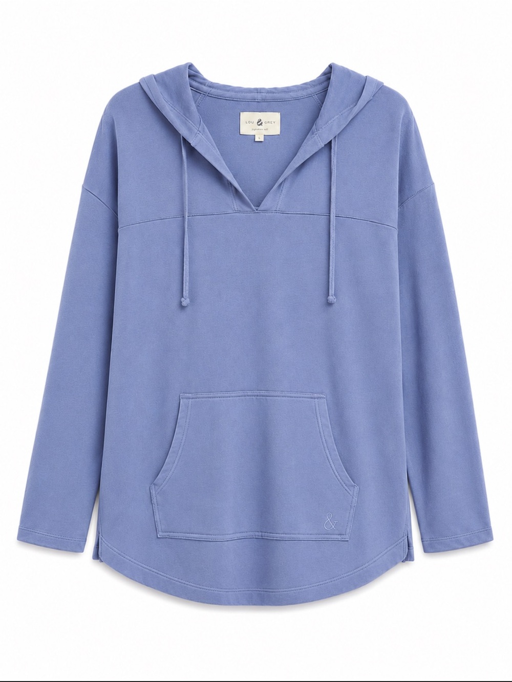 Lou & Grey Signature Soft Hoodie Periwinkle Blue Pullover Large Cozy - Picture 2 of 5